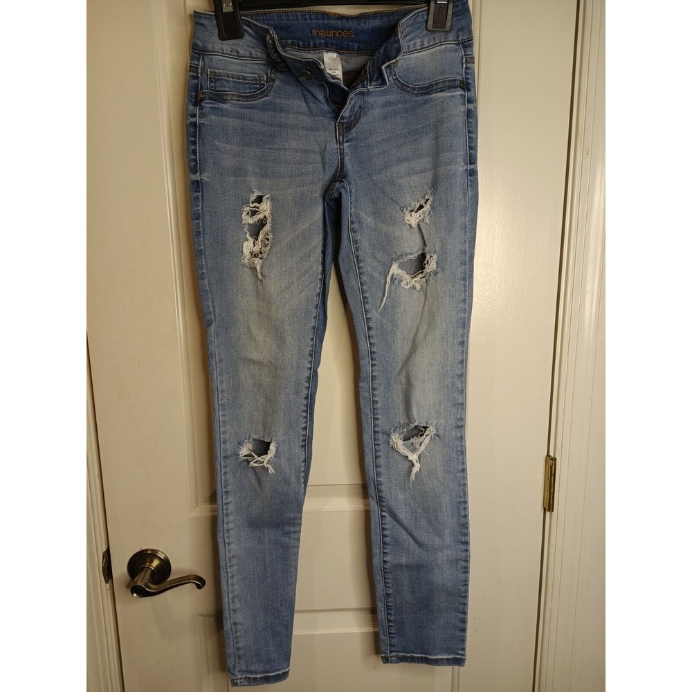 Maurices Womens Size Small Regular S-R Distressed Skinny Denim Blue Jeans
